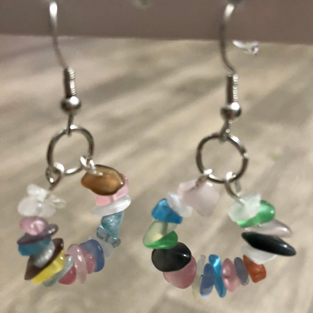 Handmade crystal earrings, Radiant Mini Hoop Crystal Earrings